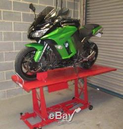 1000lb Hydraulic Bike Motorcycle motorbike Workshop Lift Bench workbench XL Red
