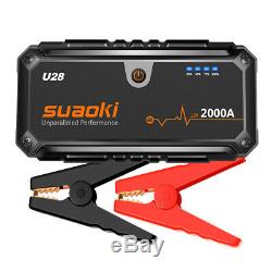 12V 2000A Car Jump Starter Battery Charger Booster Rescue Power bank Dual USB UK