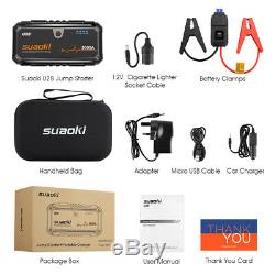 12V 2000A Car Jump Starter Battery Charger Booster Rescue Power bank Dual USB UK