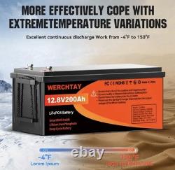 12V 200Ah LiFePO4 Lithium Battery Low Temp Leisure Battery for RV Solar 200A BMS