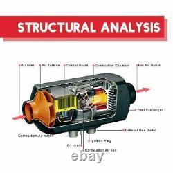 12V 5KW Diesel Air Night Heater 4 Holes LCD Monitor Remote Trucks Boats Car home