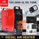 12v Air Diesel Night Heater 5kw 4 Holes Lcd Monitor Remote Trucks Boats Car Home
