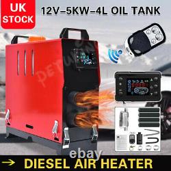 12V Air Diesel Night Heater 5KW 4 Holes LCD Monitor Remote Trucks Boats Car home