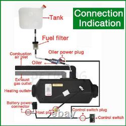 12V Air Diesel Night Heater 5KW Remote LCD Monitor For Car Truck Motor Boat Home