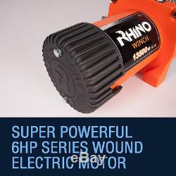 12v 4x4 Electric Recovery Rhino Winch 13500lb Two Remotes (Not 13000lb)
