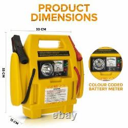 12v Portable Car Jump Starter Air Compressor Battery Start Booster Charger Leads