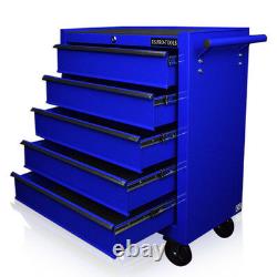 130 Us Pro Blue Tools Chest Tool Box Roller Cabinet 5 Drawers Mechanics