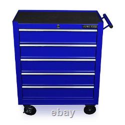 130 Us Pro Blue Tools Chest Tool Box Roller Cabinet 5 Drawers Mechanics