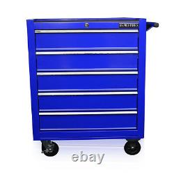 130 Us Pro Blue Tools Chest Tool Box Roller Cabinet 5 Drawers Mechanics