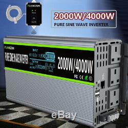 2000With4000W Pure Sine Wave Power Inverter 12V To 240V Solar Converter LCD Remote
