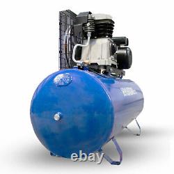 200L Litre Air Compressor Belt Drive 3hp 145psi 10bar 14cfm 2 cylinder