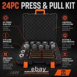 24 Pcs Press and Pull Sleeve Kit Bearing Bush Seal Removal Tool Set Gear4Garage