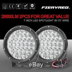 280W 2Pcs 7Inch LED Work Lights Round Spotlight Offroad Auxiliary Driving Lights