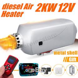 2KW 12V diesel Air Heater LCD Switch With Remote Silencer For Truck Boat Trailer