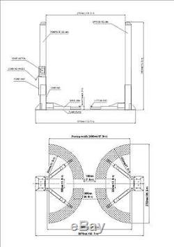 2 Post Lift / Car Vehicle Ramp / Lift / Hoist 3.5 T / 3500kg / Two Post Ramp