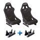 2 X Cobra Monaco Pro Black Fia Track Race Rally Bucket Seats & Free Mounts