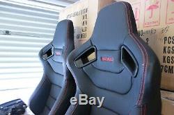 2 x Euro 2 Ultra hard wearing PVC. Red stitching Recaro style ADR approved