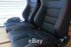 2 x Euro 2 Ultra hard wearing PVC. Red stitching Recaro style ADR approved