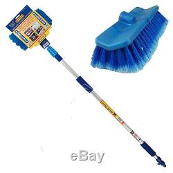 2m 6ft Telescopic Extendable Car Van Wash Washing Brush Water Fed Windows New