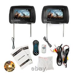 2x 7 HD Car Digital Monitor Video Headrest DVD Player HDMI Game USB TV IR SD