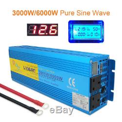 3000With6000W Pure Sine Wave Power Inverter DC 12V to AC 230V Caravan Converter