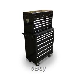428 Tool Box Roller Cabinet Steel Chest 16 Drawers Gloss Black Us Pro Tools