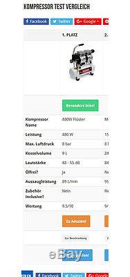 480W Flüster Silent Kompressor Druckluft nur 48dB leise ölfrei wartungsfrei