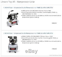 480W Flüster Silent Kompressor Druckluft nur 48dB leise ölfrei wartungsfrei
