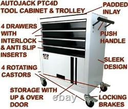 4 Drawer Roll Cab Portable Rolling Steel Cabinet Tool Storage Garage Chest