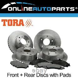4 Front+Rear Disc Rotors Brake Pads Pack Commodore VT VX VY VZ 19972007 Holden