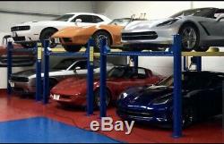 4 Post Lift / Four Vehicle Car Ramp / Hoist Parking Storage With Mobile Kit 3.7t