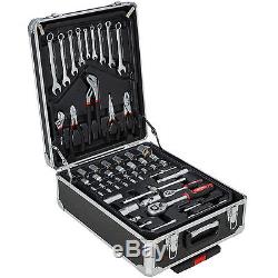 616 Pcs aluminium metal tool box with tools kit storage mobile trolley on wheels