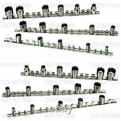 6 Piece Socket Rail Set Socket Storage Rail Holder 1/2 3/8 1/4 Square New