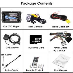 7 Car DVD Player GPS Sat Nav Stereo For VW Passat Golf Transporter T5 + Camera