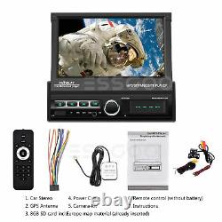 7 Single 1 Din Car Radio Stereo MP5 Player GPS SAT NAV AUX USB Bluetooth+Camera