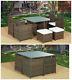 9pc Cube Rattan Garden Furniture Set Chairs Sofa Table Outdoor Patio 8 Seater