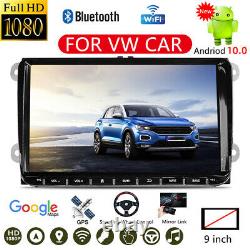 9 Double 2Din Android 10.0 Car Stereo Radio FM MP5 Player Sat Nav GPS BT For VW