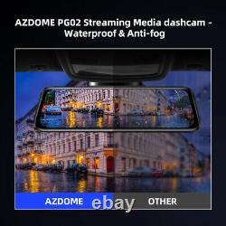 AZDOME 10 Dash Cam Front and Rear Car Rear View Mirror Dash Camera Night Vision