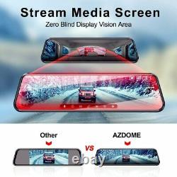 AZDOME 10 Dash Cam Front and Rear Car Rear View Mirror Dash Camera Night Vision