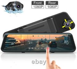 AZDOME 11.8 Mirror Car Dash Camera Touch Screen Dual Front and Rear Cam