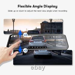 AZDOME 11.8 Mirror Car Dash Camera Touch Screen Dual Front and Rear Cam