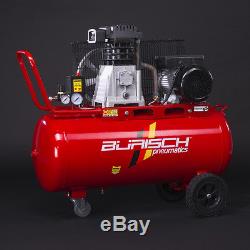 Air Compressor 3HP 90L Belt Drive 14.1CFM Twin Cylinder Burisch 90 Ltr 90 Litre