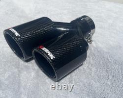 Akrapovic Dual Exhaust Tip Gloss Black Carbon Fibre Rounded Edge