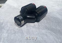 Akrapovic Dual Exhaust Tip Gloss Black Carbon Fibre Rounded Edge