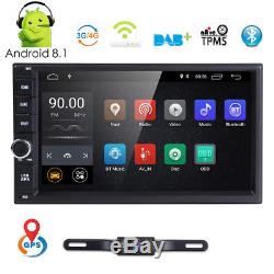 Android 8.1 Double DIN 7 Car Stereo GPS Sat Nav DAB+ OBD2 WiFi 4G Radio+Camera