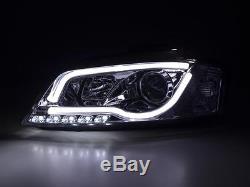 Audi A3 2003-2008 8p Black R8 Led Light Bar Drl Devil Eye Projector Headlights