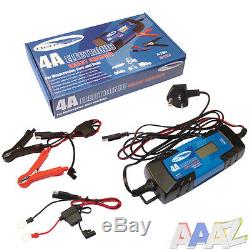 Automatic Electronic Car Battery Charger 4A Fast/Trickle/Pulse Modes 4 AMP