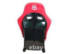 BB5 RED Fixed Fibreglass Narrow Slim Racing Bucket Seat + Side Mounts & Runners