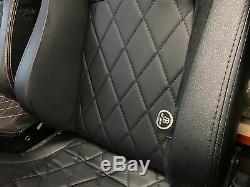 BB6 Reclining Titling Bucket Sports Racing Seats Diamond Stitched / Alcantara