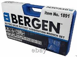 BERGEN 8mm 32mm Metric Gear Ratchet Combination Wrench / Spanner Set 8-32mm